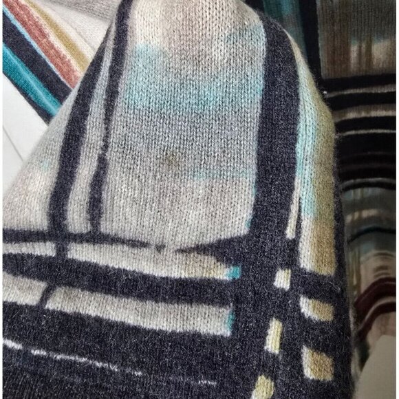 Neiman Marcus Cashmere Sweater Sz M Retro Striped 70s Style Stretch Quiet Luxury - Picture 8 of 10